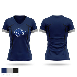 Womens Short Sleeve Vneck Shirt, Deltona Wolves, Men's Basketball, Teamtime, Team time, sublimation, custom sports apparel, team uniforms, spirit wear, spiritwear, sports uniforms, custom shirts, team store, custom team store, fundraiser sports, apparel fundraiser