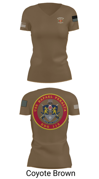 USS Rafael Peralta DDG 115 35678200 Women's Short Sleeve V-neck Shirt - 8