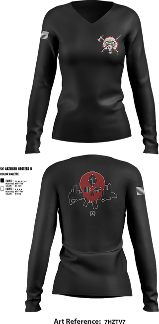 Womens Long Sleeve Vneck Shirt, Blackfoot, , Teamtime, Team time, sublimation, custom sports apparel, team uniforms, spirit wear, spiritwear, sports uniforms, custom shirts, team store, custom team store, fundraiser sports, apparel fundraiser