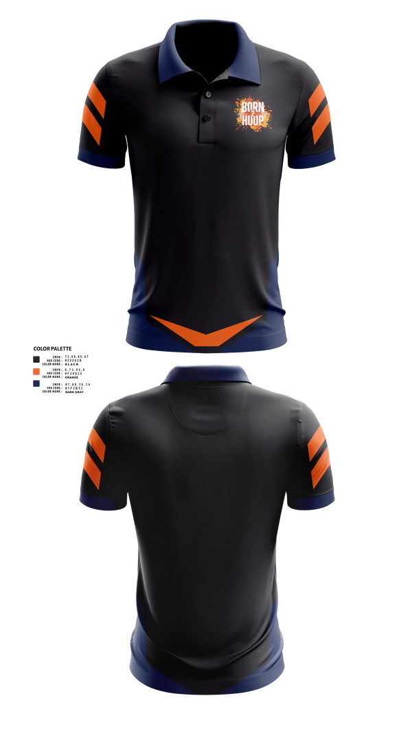 Short Sleeve Performance Polo, BORN 2 HOOP, Men's Basketball, Teamtime, Team time, sublimation, custom sports apparel, team uniforms, spirit wear, spiritwear, sports uniforms, custom shirts, team store, custom team store, fundraiser sports, apparel fundraiser