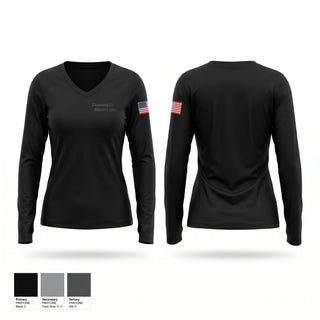 Womens Long Sleeve Vneck Shirt, Chemung County Sheriff’s Office, Police, Teamtime, Team time, sublimation, custom sports apparel, team uniforms, spirit wear, spiritwear, sports uniforms, custom shirts, team store, custom team store, fundraiser sports, apparel fundraiser