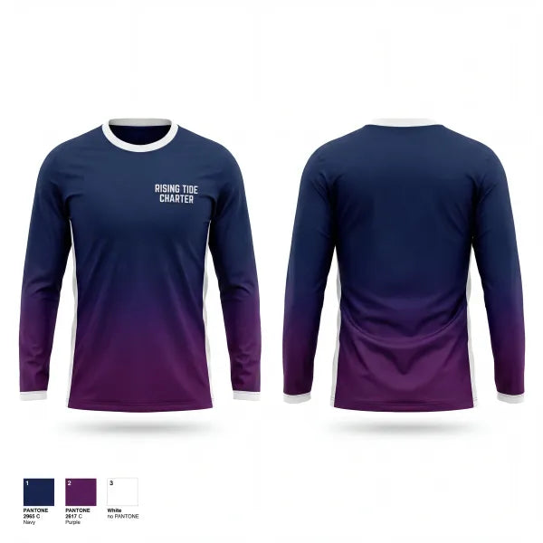 Long Sleeve Performance Shirt, Rising Tide Charter, Baseball, Teamtime, Team time, sublimation, custom sports apparel, team uniforms, spirit wear, spiritwear, sports uniforms, custom shirts, team store, custom team store, fundraiser sports, apparel fundraiser
