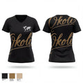 OKOLI CORP 64038817 Women's Short Sleeve V-neck Shirt - 1