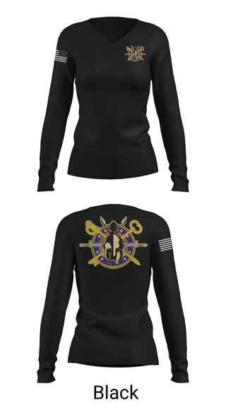 Womens Long Sleeve Vneck Shirt, A Company 68th DSSB 4ID, , Teamtime, Team time, sublimation, custom sports apparel, team uniforms, spirit wear, spiritwear, sports uniforms, custom shirts, team store, custom team store, fundraiser sports, apparel fundraiser