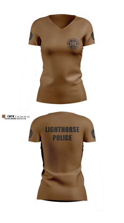 Muscogee Nation Lighthorse Police North Patrol District 73959407 Women's Short Sleeve V-neck Shirt - 2