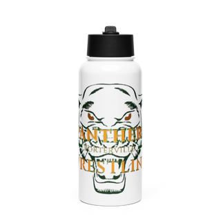 Porterville High School Wrestling Stainless Steel Water Bottle with a Straw Lid