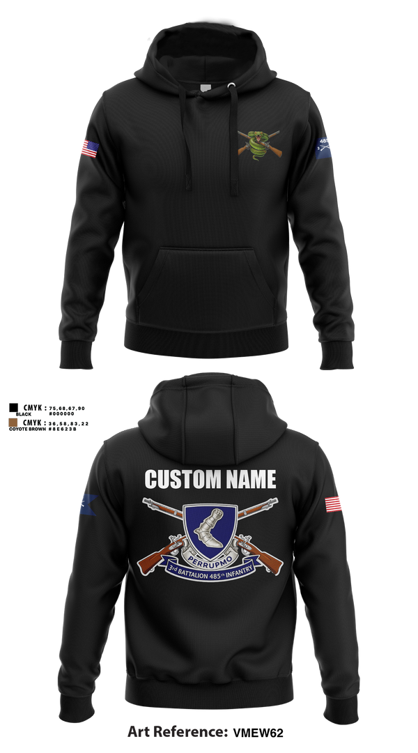 Hoodie, 3/485th IN BN VIPERS, Army, Teamtime, Team time, sublimation, custom sports apparel, team uniforms, spirit wear, spiritwear, sports uniforms, custom shirts, team store, custom team store, fundraiser sports, apparel fundraiser