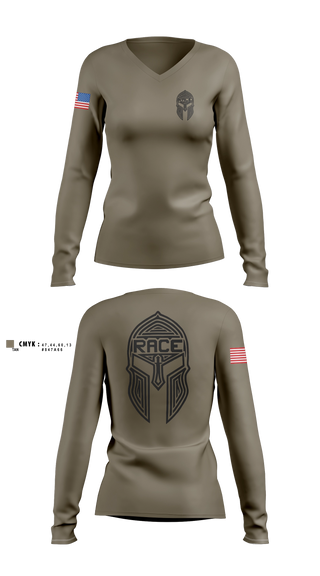 Womens Long Sleeve Vneck Shirt, Race, Army, Teamtime, Team time, sublimation, custom sports apparel, team uniforms, spirit wear, spiritwear, sports uniforms, custom shirts, team store, custom team store, fundraiser sports, apparel fundraiser