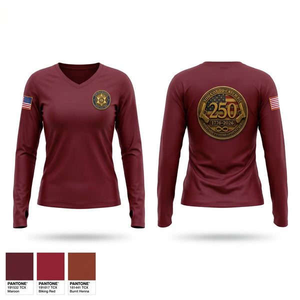 Womens Long Sleeve Vneck Shirt, 306, Police, Teamtime, Team time, sublimation, custom sports apparel, team uniforms, spirit wear, spiritwear, sports uniforms, custom shirts, team store, custom team store, fundraiser sports, apparel fundraiser