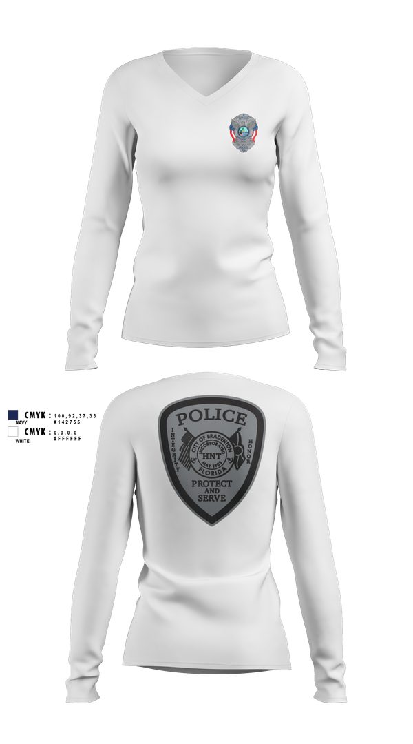 Womens Long Sleeve Vneck Shirt, Bradenton Police HNT, , Teamtime, Team time, sublimation, custom sports apparel, team uniforms, spirit wear, spiritwear, sports uniforms, custom shirts, team store, custom team store, fundraiser sports, apparel fundraiser