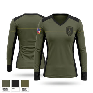 Womens Long Sleeve Vneck Shirt, BUCKEYE SWAT, Police, Teamtime, Team time, sublimation, custom sports apparel, team uniforms, spirit wear, spiritwear, sports uniforms, custom shirts, team store, custom team store, fundraiser sports, apparel fundraiser