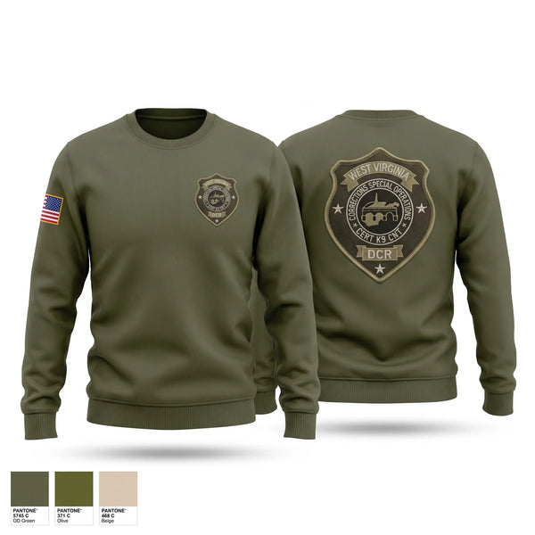 Crew Neck Sweatshirt, WVDCR Special Operations, Police, Teamtime, Team time, sublimation, custom sports apparel, team uniforms, spirit wear, spiritwear, sports uniforms, custom shirts, team store, custom team store, fundraiser sports, apparel fundraiser