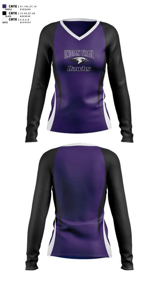 Womens Long Sleeve Vneck Shirt, Hawks, , Teamtime, Team time, sublimation, custom sports apparel, team uniforms, spirit wear, spiritwear, sports uniforms, custom shirts, team store, custom team store, fundraiser sports, apparel fundraiser