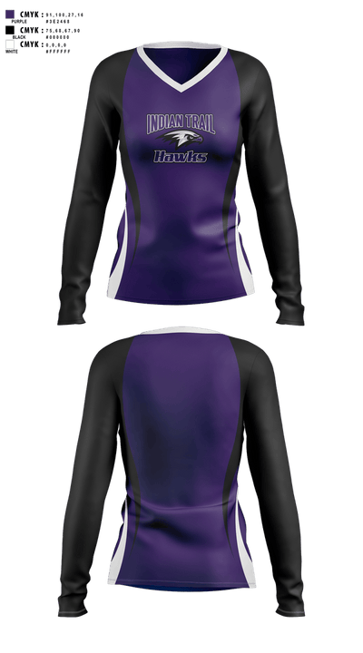 Hawks 90435332 Women's Long Sleeve V-neck Shirt - 1
