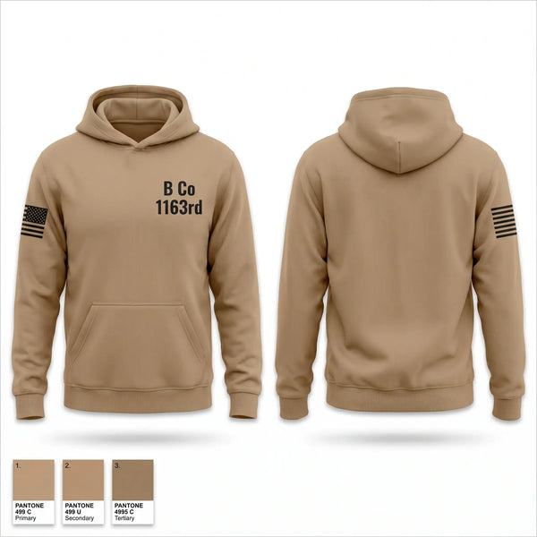Hoodie, B Co 1-163rd, National Guard, Teamtime, Team time, sublimation, custom sports apparel, team uniforms, spirit wear, spiritwear, sports uniforms, custom shirts, team store, custom team store, fundraiser sports, apparel fundraiser