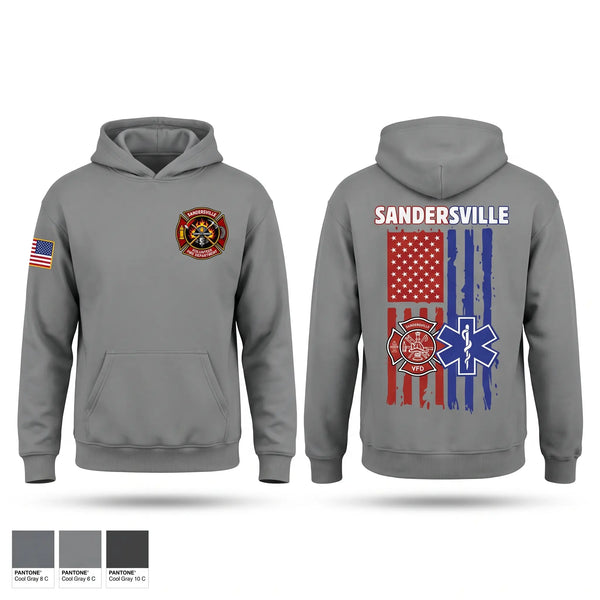 Hoodie, Sandersville fire and rescue, Fire Department, Teamtime, Team time, sublimation, custom sports apparel, team uniforms, spirit wear, spiritwear, sports uniforms, custom shirts, team store, custom team store, fundraiser sports, apparel fundraiser