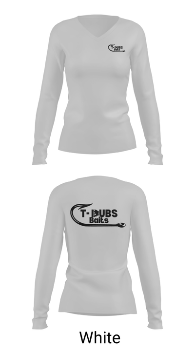 TDubs Baits 96783321 Women's Long Sleeve V-neck Shirt - 6