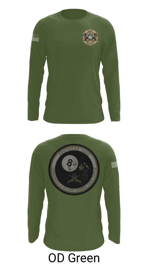 Long Sleeve Performance Shirt, Southern Ohio Organized and Major Crimes Task Force, Police, Teamtime, Team time, sublimation, custom sports apparel, team uniforms, spirit wear, spiritwear, sports uniforms, custom shirts, team store, custom team store, fundraiser sports, apparel fundraiser