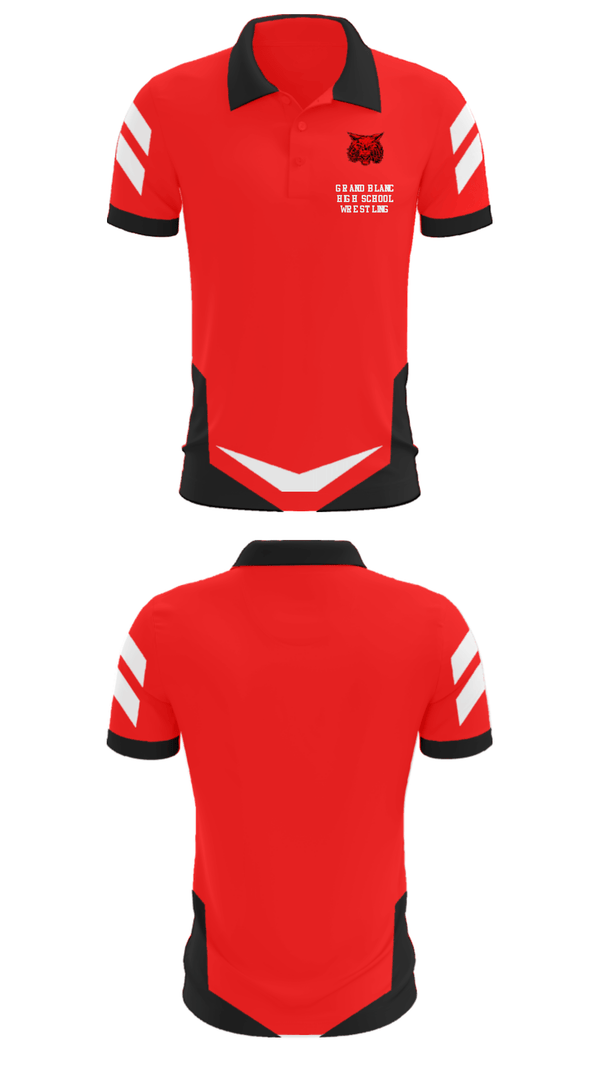 Short Sleeve Performance Polo, Grand Blanc High School Wrestling, Wrestling, Teamtime, Team time, sublimation, custom sports apparel, team uniforms, spirit wear, spiritwear, sports uniforms, custom shirts, team store, custom team store, fundraiser sports, apparel fundraiser