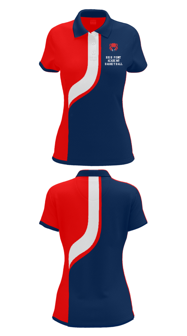 Women's Short Sleeve Performance Polo, High Point Academy Basketball, Women's Basketball, Teamtime, Team time, sublimation, custom sports apparel, team uniforms, spirit wear, spiritwear, sports uniforms, custom shirts, team store, custom team store, fundraiser sports, apparel fundraiser