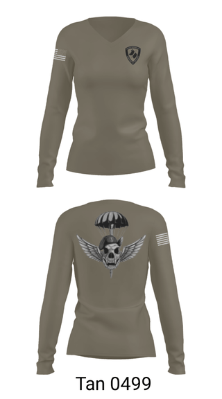 Women's Long Sleeve Vneck Shirt, , Army, Teamtime, Team time, sublimation, custom sports apparel, team uniforms, spirit wear, spiritwear, sports uniforms, custom shirts, team store, custom team store, fundraiser sports, apparel fundraiser