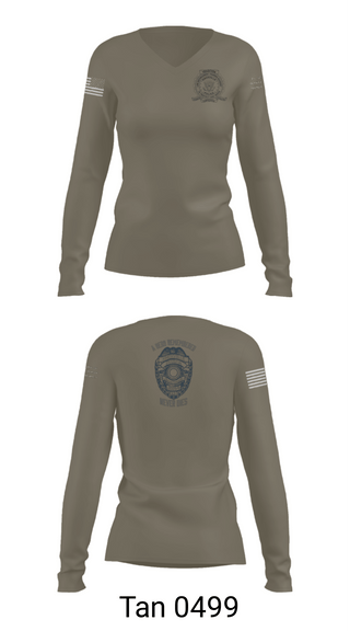 Women's Long Sleeve Vneck Shirt, 2023-B BRC, Police, Teamtime, Team time, sublimation, custom sports apparel, team uniforms, spirit wear, spiritwear, sports uniforms, custom shirts, team store, custom team store, fundraiser sports, apparel fundraiser