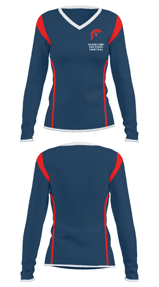 Women's Long Sleeve Vneck Shirt, Brooks County High School Basketball, Men's Basketball, Teamtime, Team time, sublimation, custom sports apparel, team uniforms, spirit wear, spiritwear, sports uniforms, custom shirts, team store, custom team store, fundraiser sports, apparel fundraiser