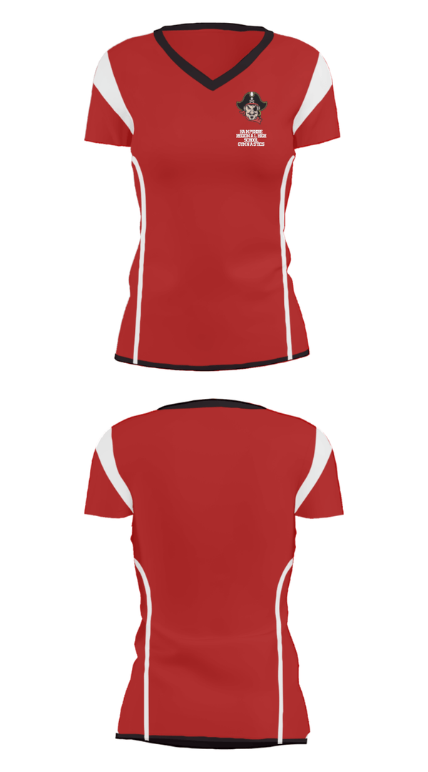 Women's Short Sleeve Vneck Shirt, Hampshire Regional High School Gymnastics, Spirit Store, Teamtime, Team time, sublimation, custom sports apparel, team uniforms, spirit wear, spiritwear, sports uniforms, custom shirts, team store, custom team store, fundraiser sports, apparel fundraiser