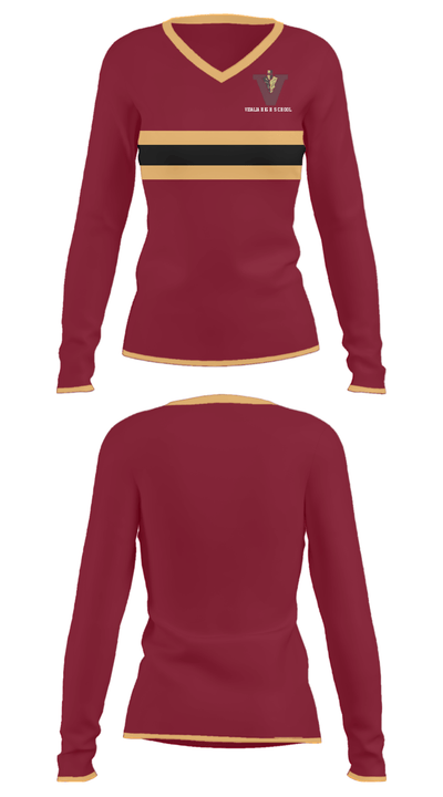 Vidalia High School 92003304 Women's Long Sleeve V-neck Shirt - 31