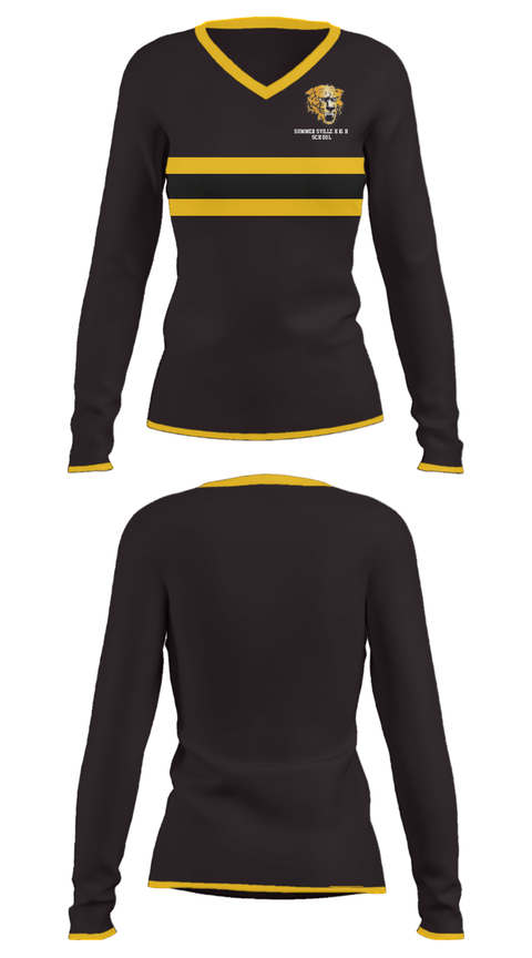 Women's Long Sleeve Vneck Shirt, Summersville High School, Spirit Store, Teamtime, Team time, sublimation, custom sports apparel, team uniforms, spirit wear, spiritwear, sports uniforms, custom shirts, team store, custom team store, fundraiser sports, apparel fundraiser