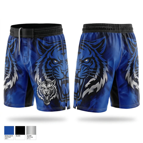 Fight Shorts, Royal Tiger Elite MMA, , Teamtime, Team time, sublimation, custom sports apparel, team uniforms, spirit wear, spiritwear, sports uniforms, custom shirts, team store, custom team store, fundraiser sports, apparel fundraiser