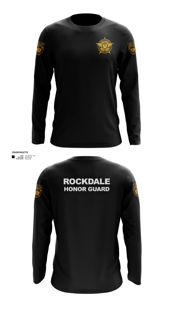 Long Sleeve Performance Shirt, Rockdale County SO Honor Guard, Police, Teamtime, Team time, sublimation, custom sports apparel, team uniforms, spirit wear, spiritwear, sports uniforms, custom shirts, team store, custom team store, fundraiser sports, apparel fundraiser