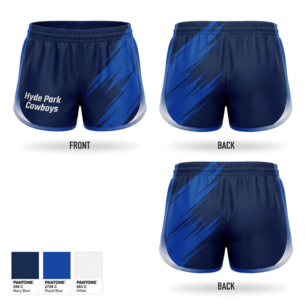 Womens Shorts, Hyde park cowboys, Cheer, Teamtime, Team time, sublimation, custom sports apparel, team uniforms, spirit wear, spiritwear, sports uniforms, custom shirts, team store, custom team store, fundraiser sports, apparel fundraiser