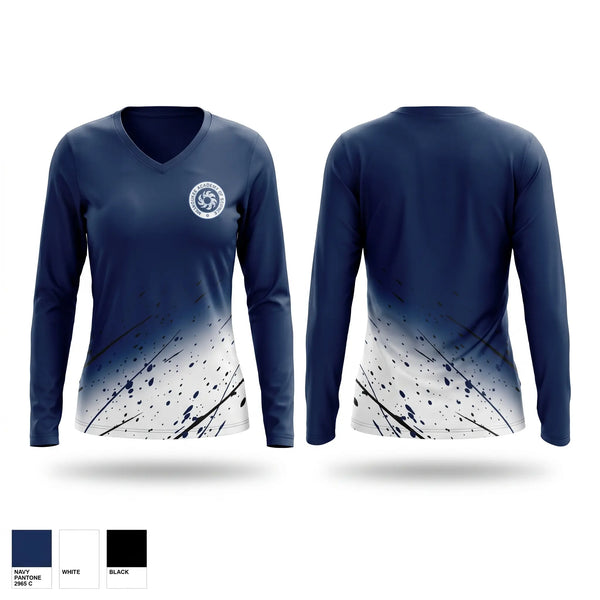 Womens Long Sleeve Vneck Shirt, Novas Track, Track & Field, Teamtime, Team time, sublimation, custom sports apparel, team uniforms, spirit wear, spiritwear, sports uniforms, custom shirts, team store, custom team store, fundraiser sports, apparel fundraiser