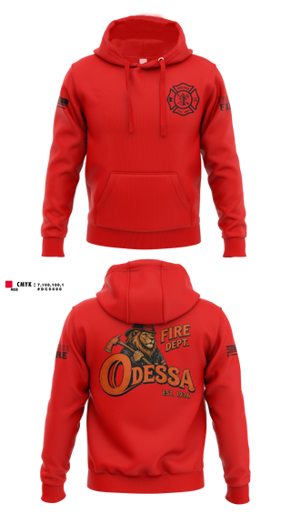Hoodie, Odessa Fire Department, Fire Department, Teamtime, Team time, sublimation, custom sports apparel, team uniforms, spirit wear, spiritwear, sports uniforms, custom shirts, team store, custom team store, fundraiser sports, apparel fundraiser