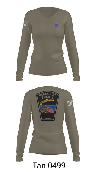Womens Long Sleeve Vneck Shirt, GLASSPORT POLICE, Police, Teamtime, Team time, sublimation, custom sports apparel, team uniforms, spirit wear, spiritwear, sports uniforms, custom shirts, team store, custom team store, fundraiser sports, apparel fundraiser
