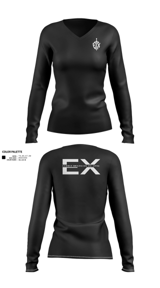 Womens Long Sleeve Vneck Shirt, Exodus, , Teamtime, Team time, sublimation, custom sports apparel, team uniforms, spirit wear, spiritwear, sports uniforms, custom shirts, team store, custom team store, fundraiser sports, apparel fundraiser