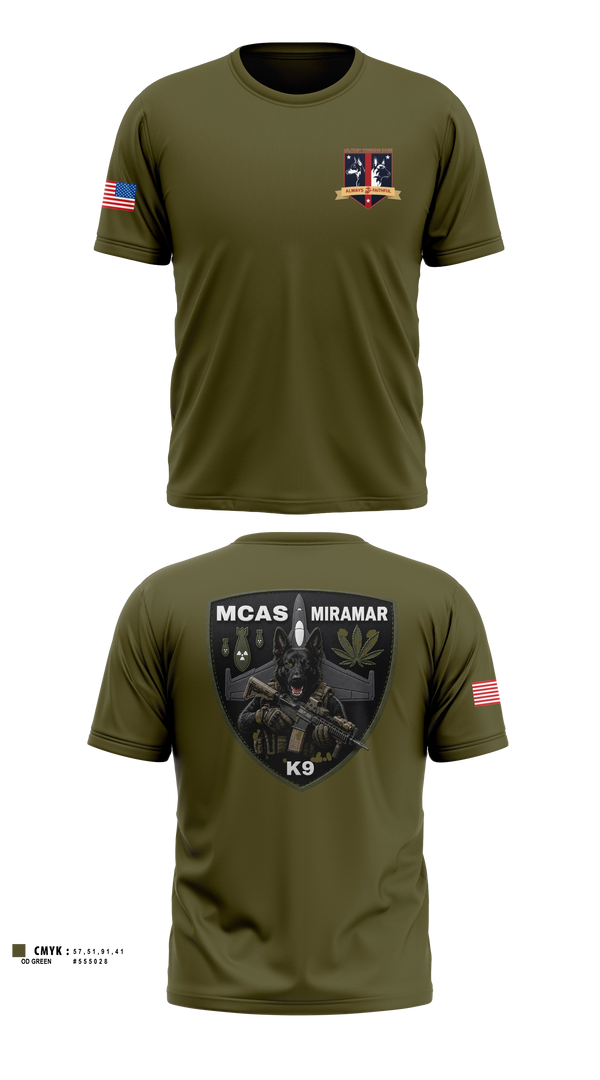 MCAS Miramar Military Working Dog Section Old School Cotton Feel Shirt - 11