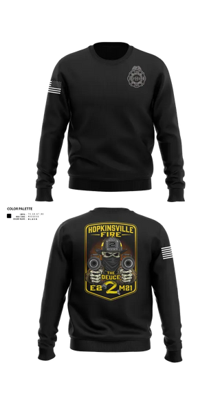 Crew Neck Sweatshirt, Hopkinsville Fire Department, Fire Department, Teamtime, Team time, sublimation, custom sports apparel, team uniforms, spirit wear, spiritwear, sports uniforms, custom shirts, team store, custom team store, fundraiser sports, apparel fundraiser