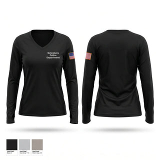 Womens Long Sleeve Vneck Shirt, Galesburg Police Department, Police, Teamtime, Team time, sublimation, custom sports apparel, team uniforms, spirit wear, spiritwear, sports uniforms, custom shirts, team store, custom team store, fundraiser sports, apparel fundraiser