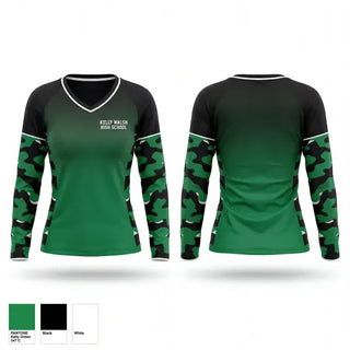 Womens Long Sleeve Vneck Shirt, Kelly Walsh High School, Swimming, Teamtime, Team time, sublimation, custom sports apparel, team uniforms, spirit wear, spiritwear, sports uniforms, custom shirts, team store, custom team store, fundraiser sports, apparel fundraiser