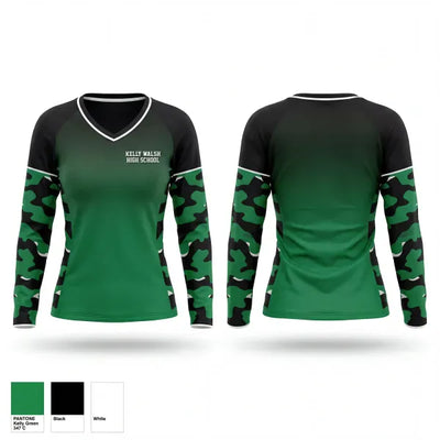 Kelly Walsh High School 49018395 Women's Long Sleeve V-neck Shirt - 1
