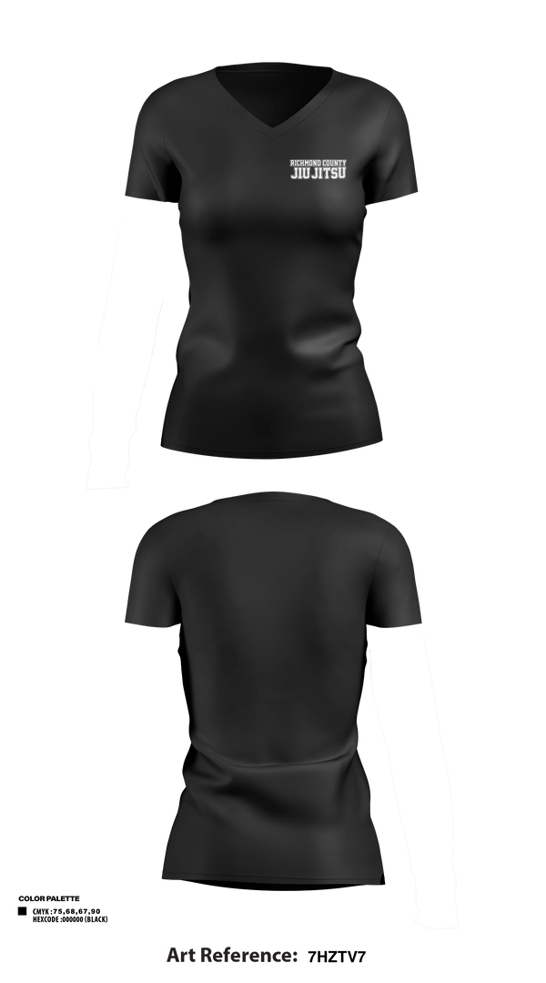 Richmond County Jiu-Jitsu Women's Short Sleeve V-neck Shirt - 11