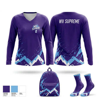 WV Supreme Women's Long Sleeve V-neck Shirt - 1