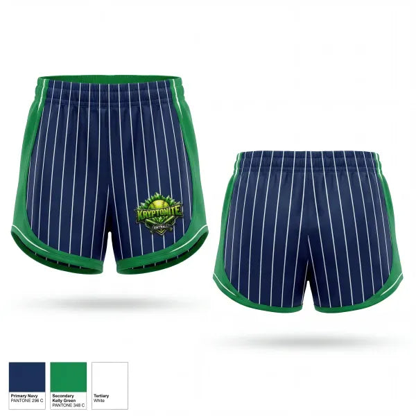 Womens Shorts, Kryptonite, Baseball, Teamtime, Team time, sublimation, custom sports apparel, team uniforms, spirit wear, spiritwear, sports uniforms, custom shirts, team store, custom team store, fundraiser sports, apparel fundraiser