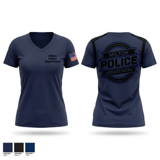 Womens Short Sleeve Vneck Shirt, Milton Police Department, Police, Teamtime, Team time, sublimation, custom sports apparel, team uniforms, spirit wear, spiritwear, sports uniforms, custom shirts, team store, custom team store, fundraiser sports, apparel fundraiser