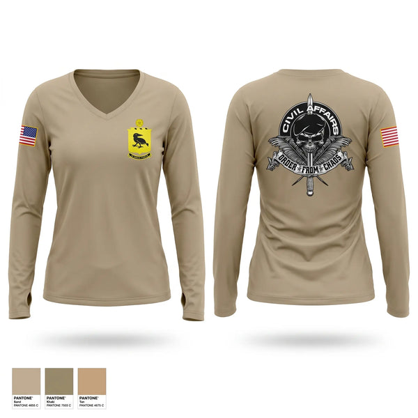 Womens Long Sleeve Vneck Shirt, Third battalion eighth regiment, Army, Teamtime, Team time, sublimation, custom sports apparel, team uniforms, spirit wear, spiritwear, sports uniforms, custom shirts, team store, custom team store, fundraiser sports, apparel fundraiser