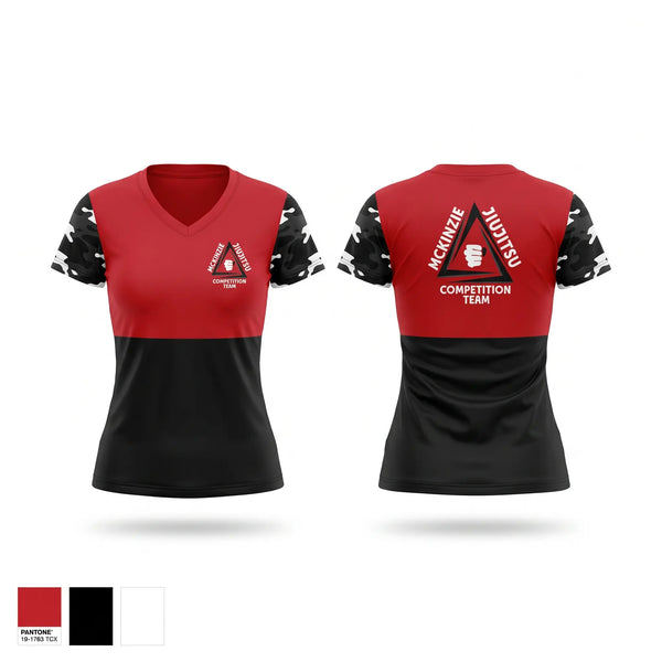 Womens Short Sleeve Vneck Shirt, Mckinzie jiu-jitsu, , Teamtime, Team time, sublimation, custom sports apparel, team uniforms, spirit wear, spiritwear, sports uniforms, custom shirts, team store, custom team store, fundraiser sports, apparel fundraiser