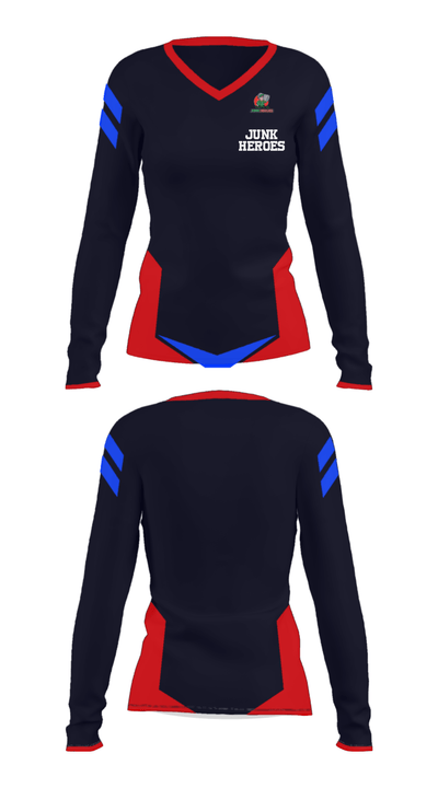 Junk Heroes 27502871 Women's Long Sleeve V-neck Shirt - 27