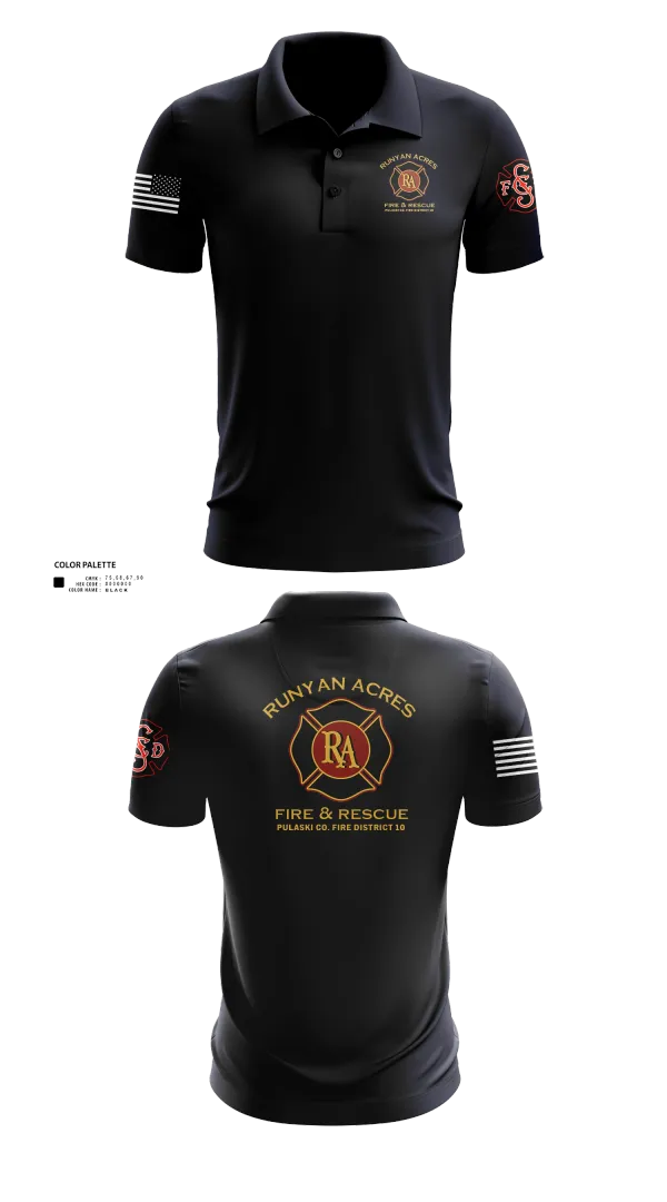 Short Sleeve Performance Polo, RUNYAN ACRES FIRE DEPARTMENT, , Teamtime, Team time, sublimation, custom sports apparel, team uniforms, spirit wear, spiritwear, sports uniforms, custom shirts, team store, custom team store, fundraiser sports, apparel fundraiser